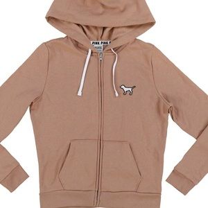 Tan neutral nude brown rare Victoria’s Secret zip up hoodie